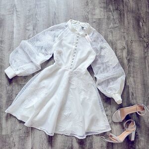 NWT Mare x Anthropologie Gorgeous Sabine Embroidered Puffed Sleeve Mini …